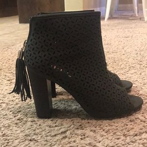 Dark charcoal grey booties